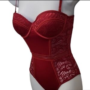Ruby Red Lace Tummy Control Bodysuit
